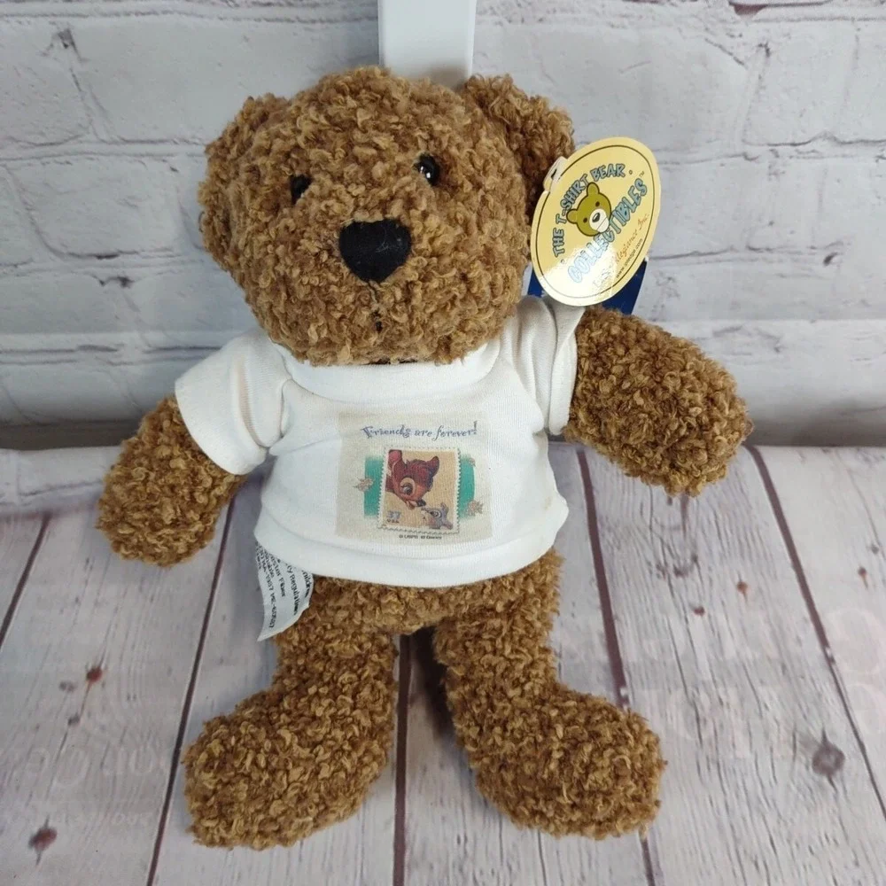 Art Of Disney Friendship T-Shirt Bear Bambi Postal Service Stuffed Plush Toy NWT